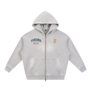 STABLISHED - Sunfade Two-way Zipper Boxy Fleece Hoodie